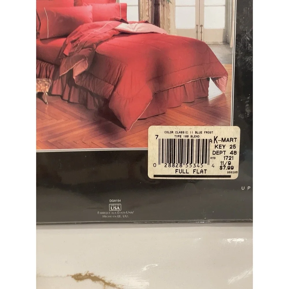 Vintage Stevens Color Classics Full Flat Sheet Percale Blue‎ Frost New Sealed